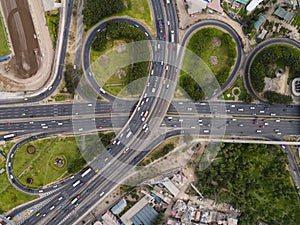 Aerial image of Panamericana Highway in Lima Peru. photo