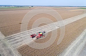 Soybean harvest shoot from drone