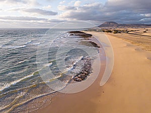 Aerial overhead image of the Corralejo Coastline, Fuerteventura photo