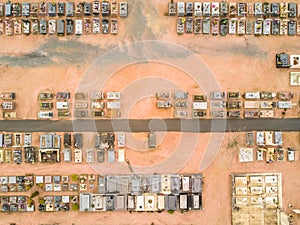 Aerial image of traditional graveyard in Europe. Cluny city.