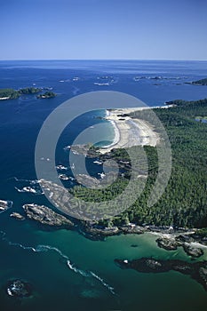 Aerial image of Vargas Island, BC