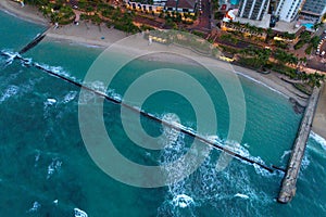 Aerial image Waikiki Beach Hawaii