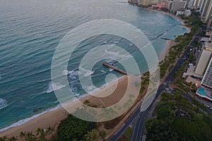 Aerial image Waikiki Beach Hawaii