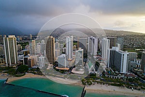 Aerial image of Waikiki Beach Hawaii