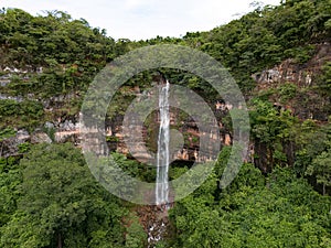 waterfall Cachoeira do Socorro natural tourist spot in Cassilandia photo