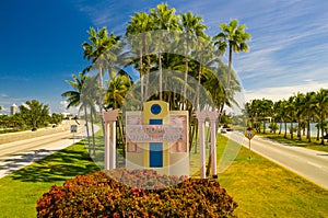 Aerial image Welcome to Miami Beach road sign