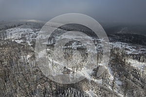 Aerial image of a winter landscape