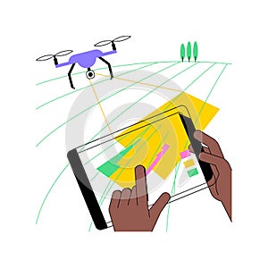 Aerial imagery drones isolated cartoon vector illustrations.