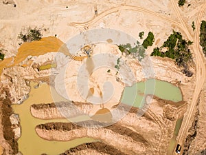 Aerial images over deforestation due to illegal gold mining.