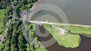 Aerial of Inch isalnd and parts of the Wildfowl Reserve Looped Walk