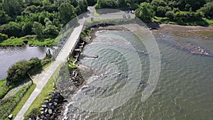 Aerial of Inch isalnd and parts of the Wildfowl Reserve Looped Walk