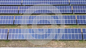 Aerial industrial view solar panels.