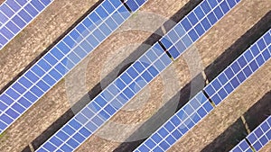 Aerial industrial view solar panels.