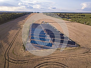 Aerial Industrial View Solar Panels