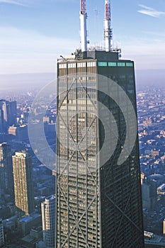 Aerial of the John Hancock Building, Chicago, Illinois