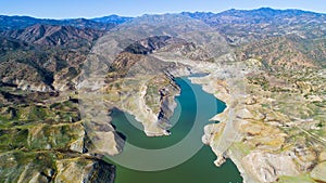 Aerial Kalavasos dam, Larnaca, Cyprus