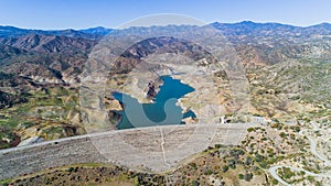 Aerial Kalavasos dam, Larnaca, Cyprus