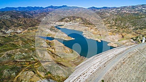 Aerial Kalavasos dam, Larnaca, Cyprus