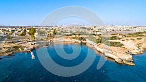 Aerial Kapparis beach, Protaras, Cyprus