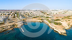Aerial Kapparis beach, Protaras, Cyprus