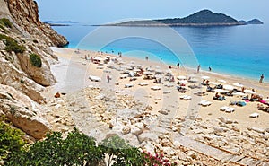 Aerial. Kaputas beach - it is one of the bays of Antalya, Turkey. Located near the city of Kas. The bay is washed by the Mediterra