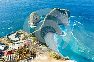 Aerial from Kling King beach on Nusa Penida Bali Indonesia photo