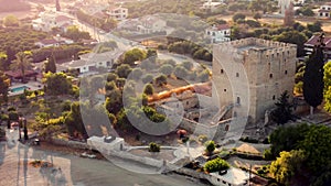 Aerial Kolossi castle, Limassol, Cyprus