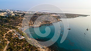 Aerial Konnos beach, Protaras, Cyprus