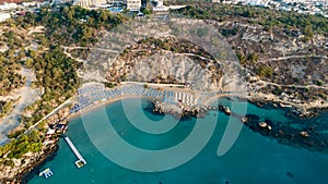 Aerial Konnos beach, Protaras, Cyprus