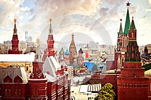 Aerial Kremlin view photo