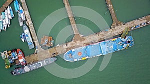 Aerial Labuan Bajo Port gate to the famous Komodo Island in East Nusa Tenggara Indonesia.