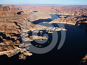 Aerial of Lake Powell.