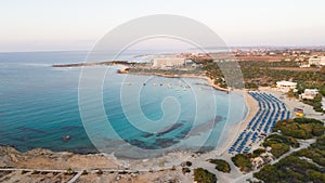 Aerial Landa beach, Ayia Napa, Cyprus