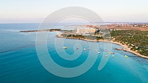 Aerial Landa beach, Ayia Napa, Cyprus