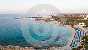 Aerial Landa beach, Ayia Napa, Cyprus