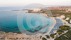 Aerial Landa beach, Ayia Napa, Cyprus