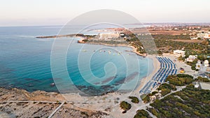 Aerial Landa beach, Ayia Napa, Cyprus