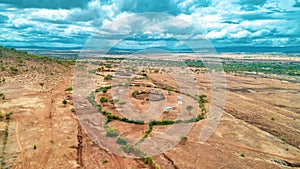 Aerial landdcape of the masaai land in Arusha, Tanzania photo