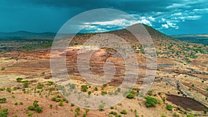 Aerial landscape of the masaai land in Tanzania photo