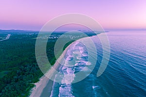 Aerial landsape of Corindi Beach.