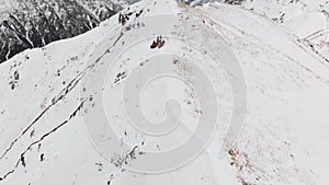 Aerial landscape of beautiful winter mountains