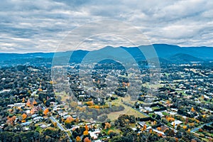 Aerial landscape of Healesville.