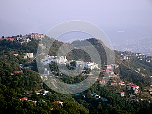 Aerial landscape of Mussoorie