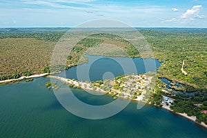 Aerial Landscape Photo View of lago verde at  at Alter do ChÃÂ£o, ParÃÂ¡, Brasil -River TapajÃÂ³s photo
