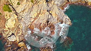 Aerial landscape picture from a Spanish Costa Brava in a sunny day, near the town Palamos