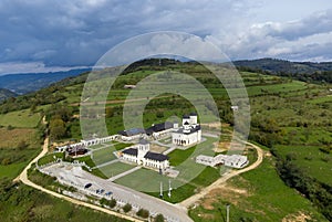 Aerial landscape of the Salva monastery - Romania photo