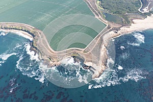 Aerial Landscape of Scenic Coast Near Santa Cruz, California