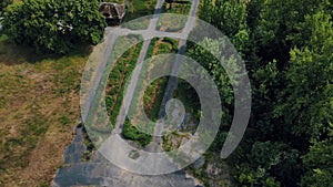 Aerial landscape of Spreepark abandoned amusement park near Treptower park Berlin