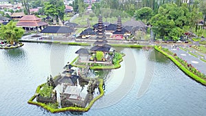 Aerial landscape of Ulun Danu Bratan Temple