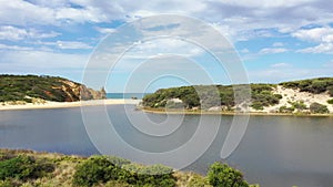 Aerial landscape view of Aireys Inlet Victoria Australia